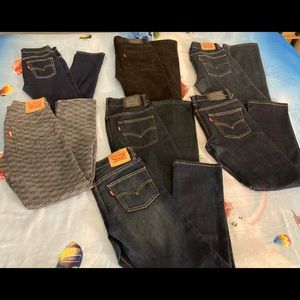 7 PRS BOYS LEVI JEANS: 3 S 16 REG 511, 1 16 512 SLM, 2 S 14 511 SLM, 1 S 14 511